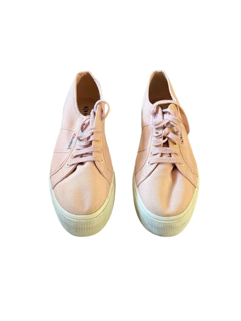 Superga Womens Pink Canvas Sneakers Size 41 Casual Low-Top Shoes - Picture 2 of 6